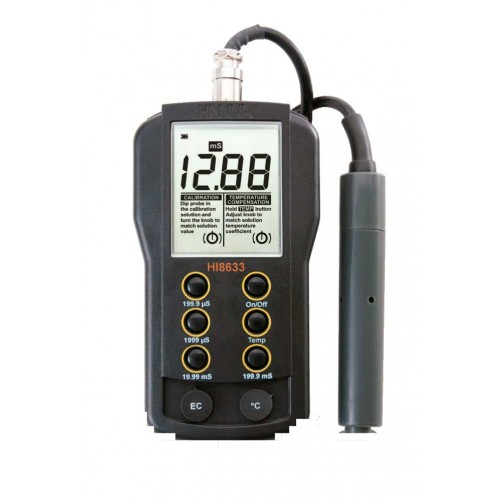 Conductímetro portátil (0,0 microS/ cm a 199,9 mS/ cm) impermeable, compensación autom. temp