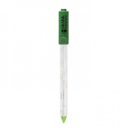 Electrodo pH/ Temp punta cónica, cuerpo vidrio, unión triple, para suelo, 1m, para pHmetro portátil HI99121