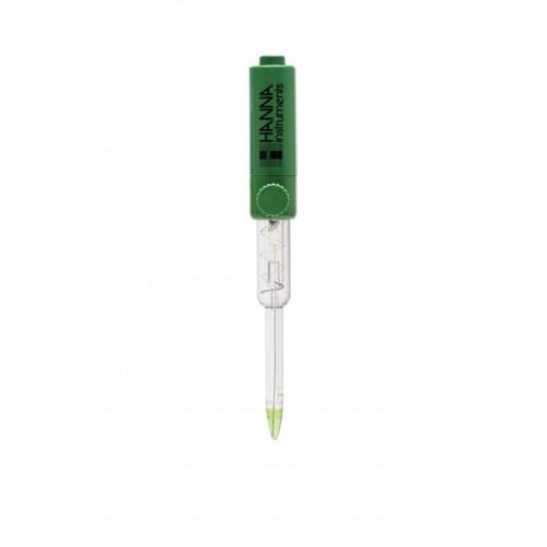 Electrodo pH punta cónica, cuerpo vidrio, rellenable, para productos semisólidos, conector BNC, 1 m cable