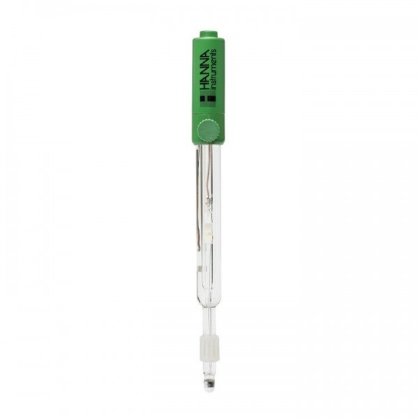 Electrodo referencia de plata, cuerpo vidrio, muestras difíciles, conector banana
