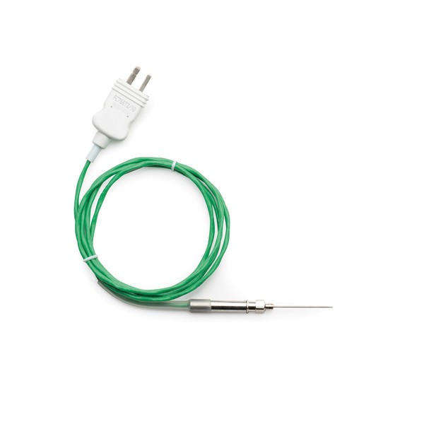 Sonda termopar tipo K cable recto con aislamiento de PTFE (teflón), punta biselada Ø 1 mm