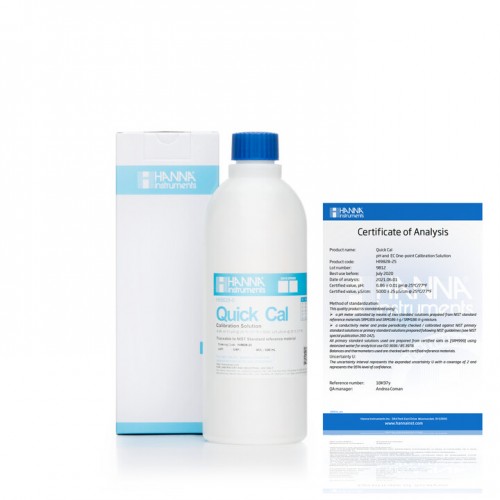 Solución de calibración rápida para multiparamétrico HI9828, 500 ml