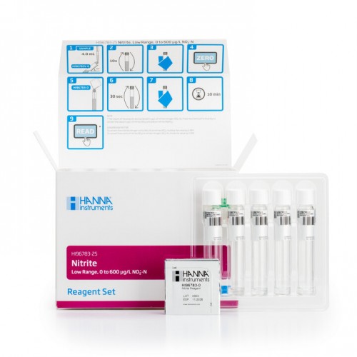 Reactivo predosificado en viales de 16mm para Nitritos r.medio 0,00 a 6,00 como N-NO2 25 test