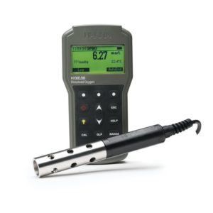 Medidor óptico de oxígeno disuelto modelo HI98198-opdo con pantalla digital y sensor de sonda conectado