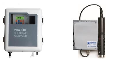 Telecontrol PCA310-2 y dispositivo de la Serie 98 de Hanna Instruments, utilizados para el análisis y monitoreo de cloro con tecnología avanzada