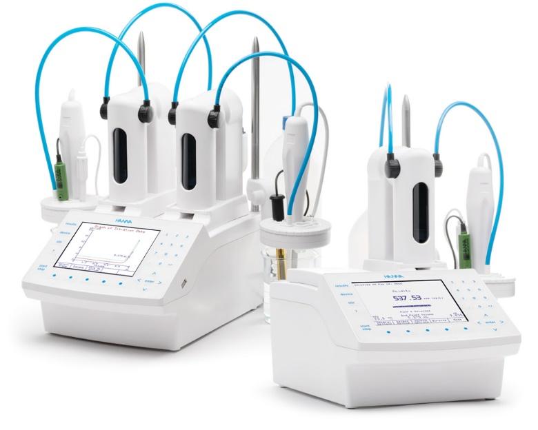 Valorador automático HI931 de Hanna Instruments, equipo de laboratorio con múltiples sondas y pantalla digital para análisis precisos